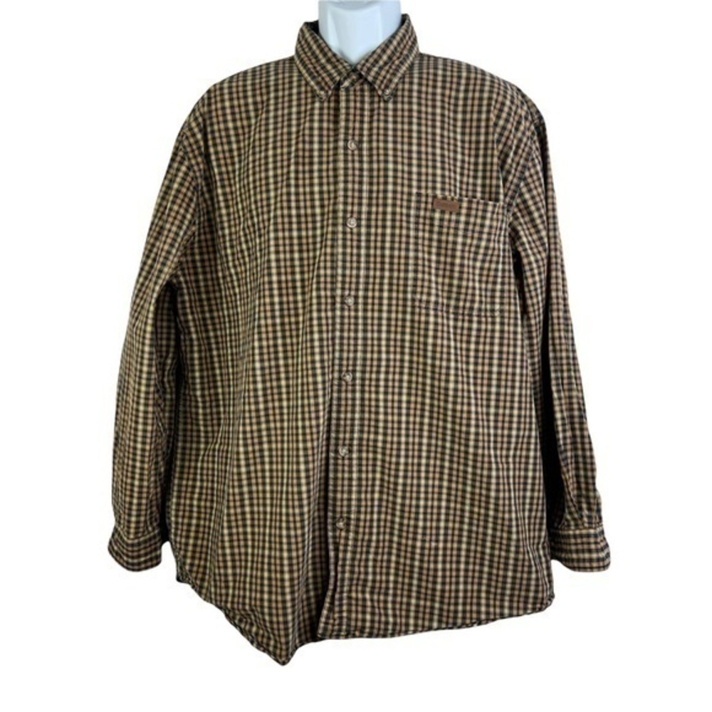 Carhartt Men Casual Shirt Brown Buttons Down Sz XL